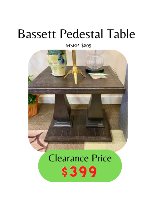 dark rustic pedestal end table