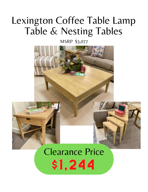 oak colored wood tables including matching coffee table nesting tables and end table
